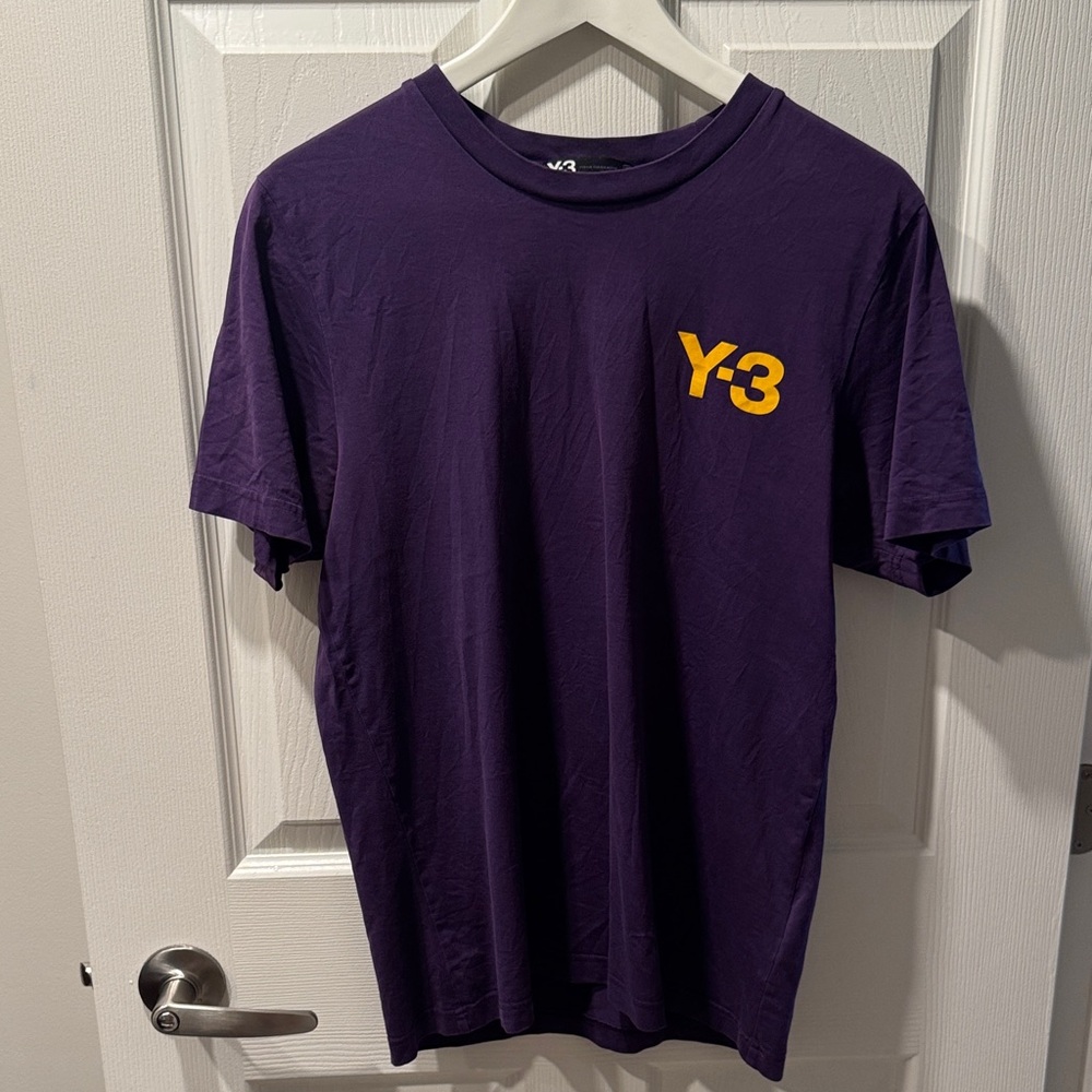 Y-3 Dark Purple Tee with Yellow Logo